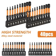 40Pcs Magnetic Hex Head Allen Wrench Screwdriver Drill Bit Set Metric & SAE