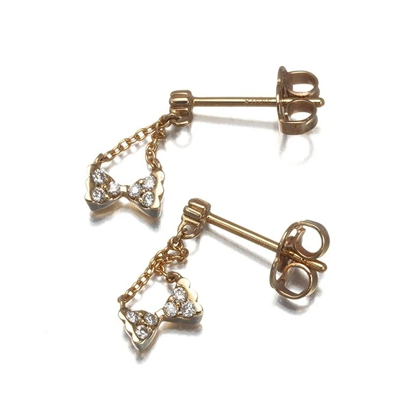 Auténticos Pendientes Ponte Vecchio Diamante 0.04ct/0.04ct Cinta Oro Rosa 18K 750  Foto 3 de 4