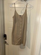 Forever 21 Tan Button-Down Tank Dress-Women's size Large