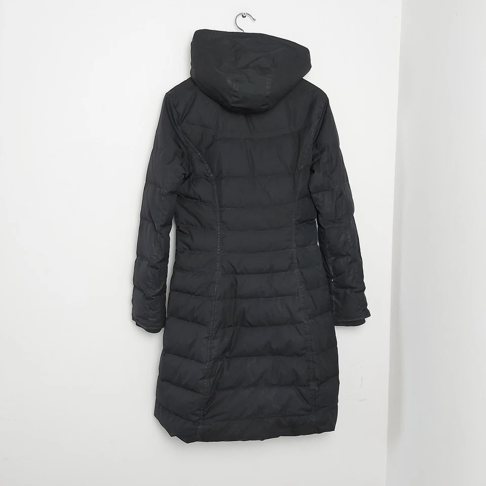 Timberland Duck Down Puffer Jacket Womens Small Black Long Waterproof Hooded - Image 2 of 4