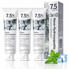 3PCS 10% Hydroxyapatite Toothpaste Fluoride Free Enamel Care Toothpaste, Nano H