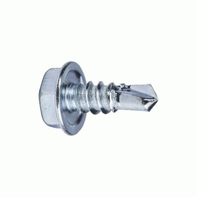 Install Bay HWHT812Z Hex Washer Head Tek ZINC Screw #8 x 1/2 Inch Box of 500