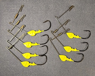 #ad 7 Vintage 1 4 oz Spinnerbait Heads Chart Quick Chg. Blade System Wide Gap Hooks $24.50
