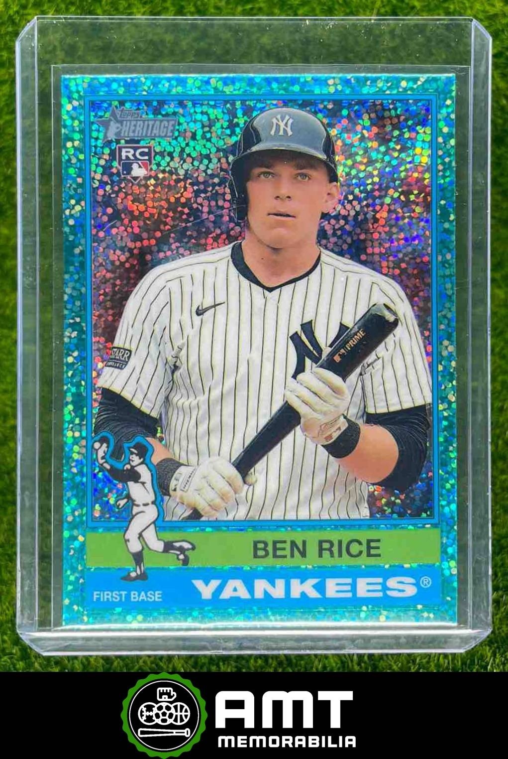 Ben Rice RC 2025 Topps Heritage Chrome Light Blue Sparkle New York Yankees #406