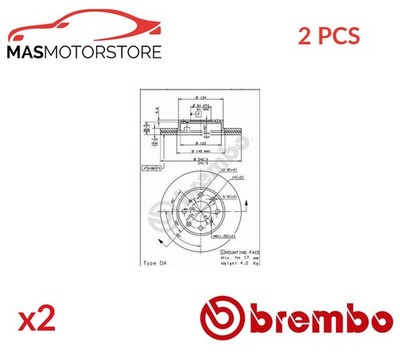 BREMSSCHEIBEN SATZ PAAR VORNE BREMBO 09502310 2PCS P FÜR ACURA INTEGRA