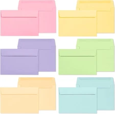 Invitation Envelopes, 120-Pack 4X6 Envelopes for Invitations, Pastel Colored Env