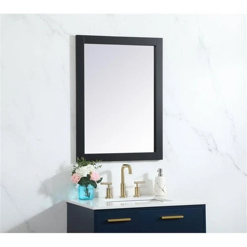 Elegant Decor Aqua 24x32" MDF Wood and Metal Vanity Mirror in Black - Picture 8 of 8