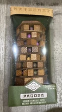 PAGODA Wood Brainteaser Based On Ancient Artifacts - True Genius - New
