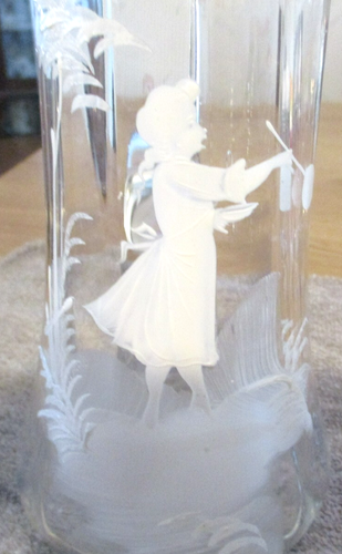 Antique Hand Blown Mary Gregory Lemonade Pitcher - Picture 2 of 6