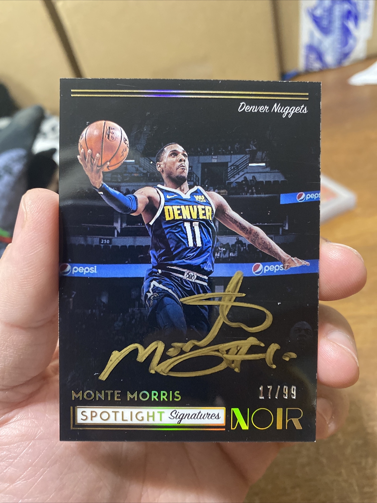2018-19 PANINI NOIR ROOKIE MONTE MORRIS AUTO /99 Spotlight Signatures