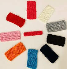NEW LOT OF 10 SOFT STRETCHY MULTICOLOR HEADBANDS ELASTIC LACE KIDS BABY