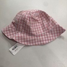 Janie And Jack Pink Plaid Baby Summer Hat 6-12m