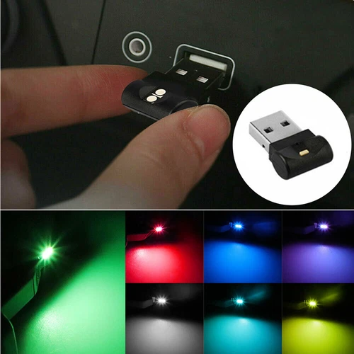1x USB LED Car Neon Atmosphere Ambient Light Bulb Mini Lamp Interior Accessories - Bild 5 von 15