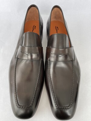 Santoni Brown Fox Penny Loafer Mens Size 14 D