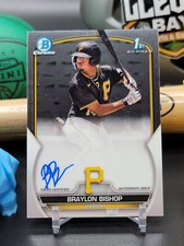 Braylon Bishop 1st Bowman 2023 Bowman Chrome Prospect Auto CPA-BB Base AUTO (DC)