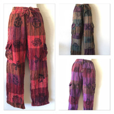 M-2XL Patchwork UNISEX Hippie Gypsy Cotton Trouser Yoga Festival Pants Nepal 503