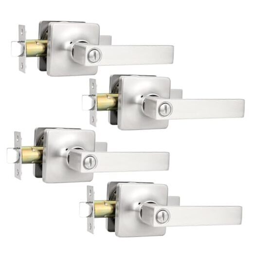 Pack Privacy Door Levers Brushed Nickel Privacy Door Lever - Keyless 4-image