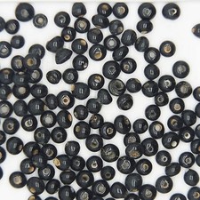 Glass Beads Black Opaque Round 4mm. Pack of 125. Made in India.