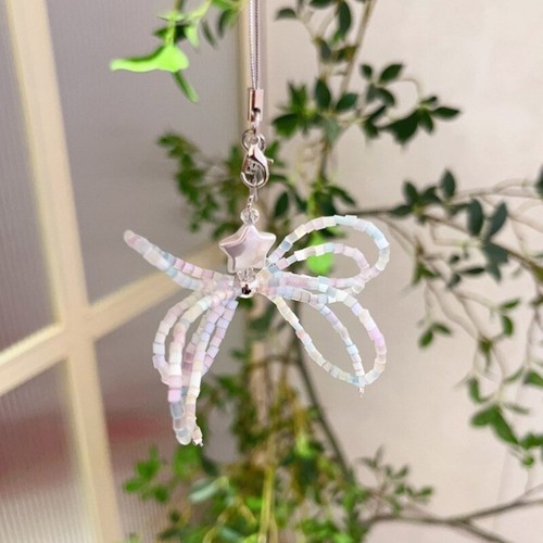 Bowknot Star Pendant Phone Charm Hanging Rope Keychain Phone Chain Strap Bag - Zdjęcie 3 z 8