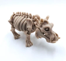 3D Printed Skeleton Hippo Bone Animal Display Toy Articulated Skeletal Body