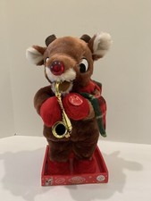 DanDee Animated Musical Rudolph The Red Nosed Reindeer Dancing Playing Saxophone