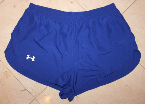 Neu ohne Etikett UNDER ARMOUR 2,5" Kick Split Lauf-/Trackshorts für Herren gefüttert royal - XL