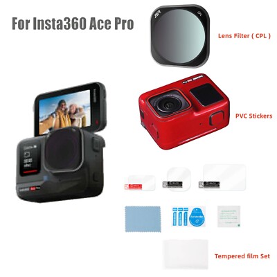 For Insta360 Ace Pro Camera Parts CPL Filter / Tempered Film Set / PVC Stickers