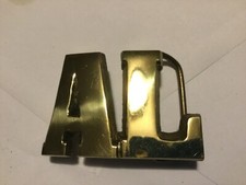 Name Retro Hippie Western Cowboy Brass 1970s NOS Vintage Belt Buckle BOLD AL