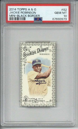 2014 TOPPS ALLEN & GINTER MINI BLACK BORDER#82 JACKIE ROBINSON CARD PSA 10 RARE