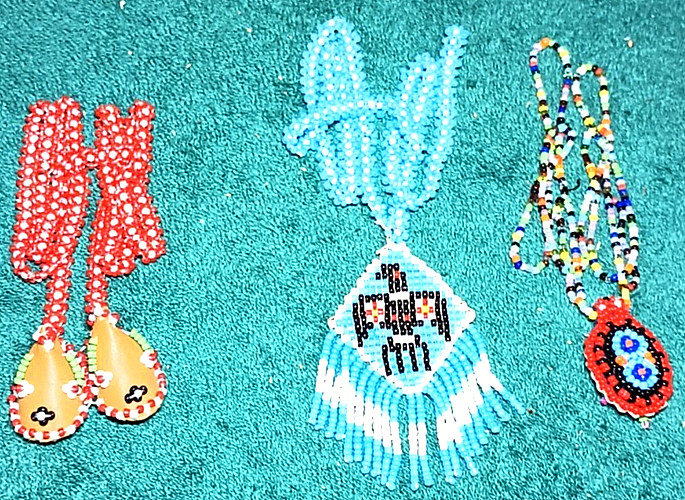 An Assortment of 3 Native American Seed Bead Beaded Necklaces