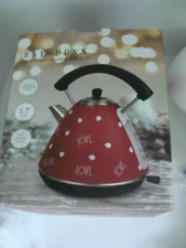 NEW SEALED RARE Rae Dunn LOVE Electric Tea Kettle Red w Hearts!