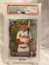 2022 1st Bowman Chrome William Bergolla Shimmer Refractor TOP White Sox PROSPECT