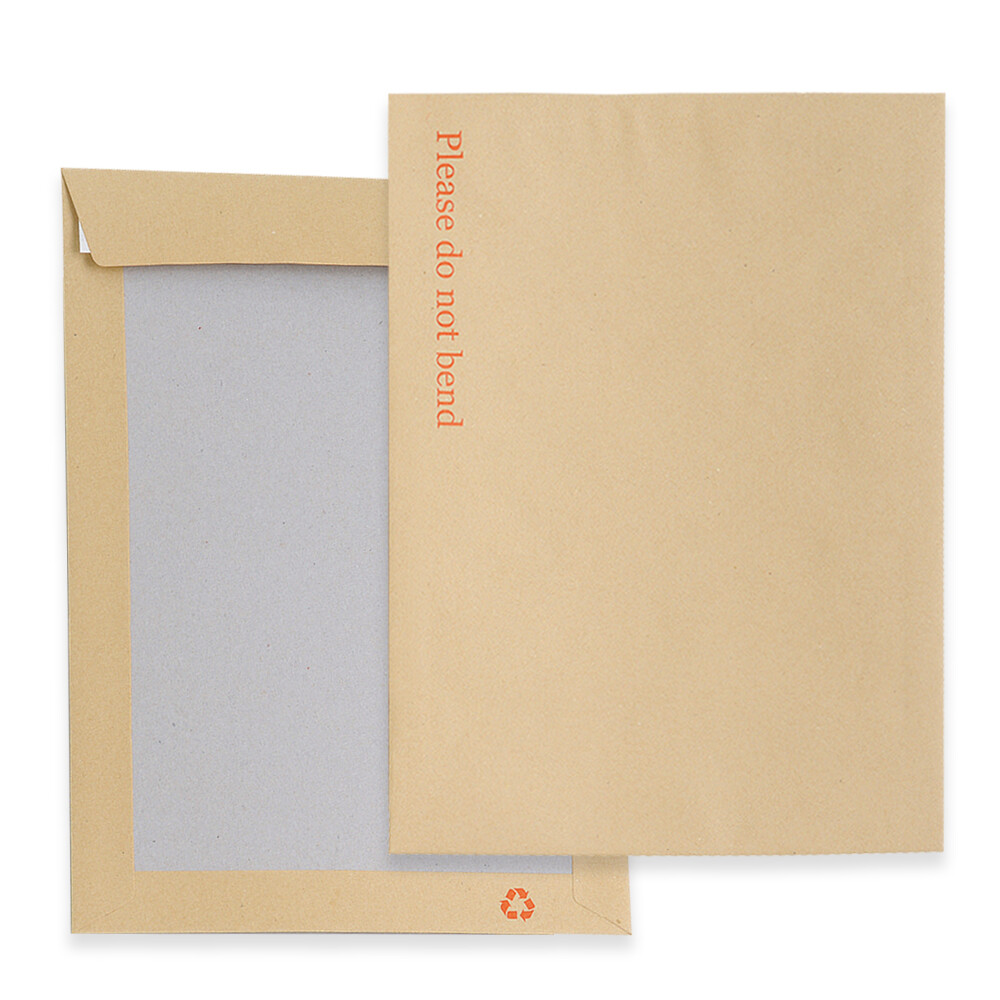 PLEASE DO NOT BEND HARD CARD BOARD BACKED ENVELOPES MANILLA BROWN A3/A4
