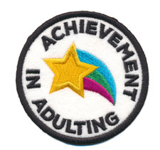 Adulting Iron On Patch, achievement award, funny, hat, gift for adult, sew on