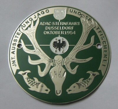Adac Sternfahrt dusseldorf oktober 1954 car grill badge emblem logos