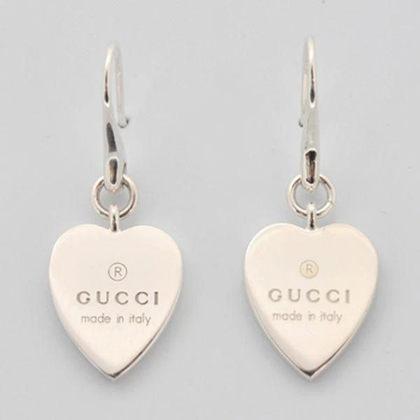Gucci authentic heart shape sterling silver 925 earrings silver accessories
