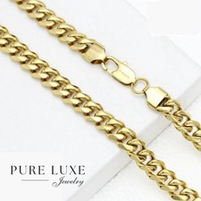 Men's 24" Unisex.Stainless Steel Gold 7mm Cuban Curb Chain Necklace BOX