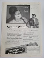 1926 Palmolive Shaving Cream brush Say the Word vintage ad