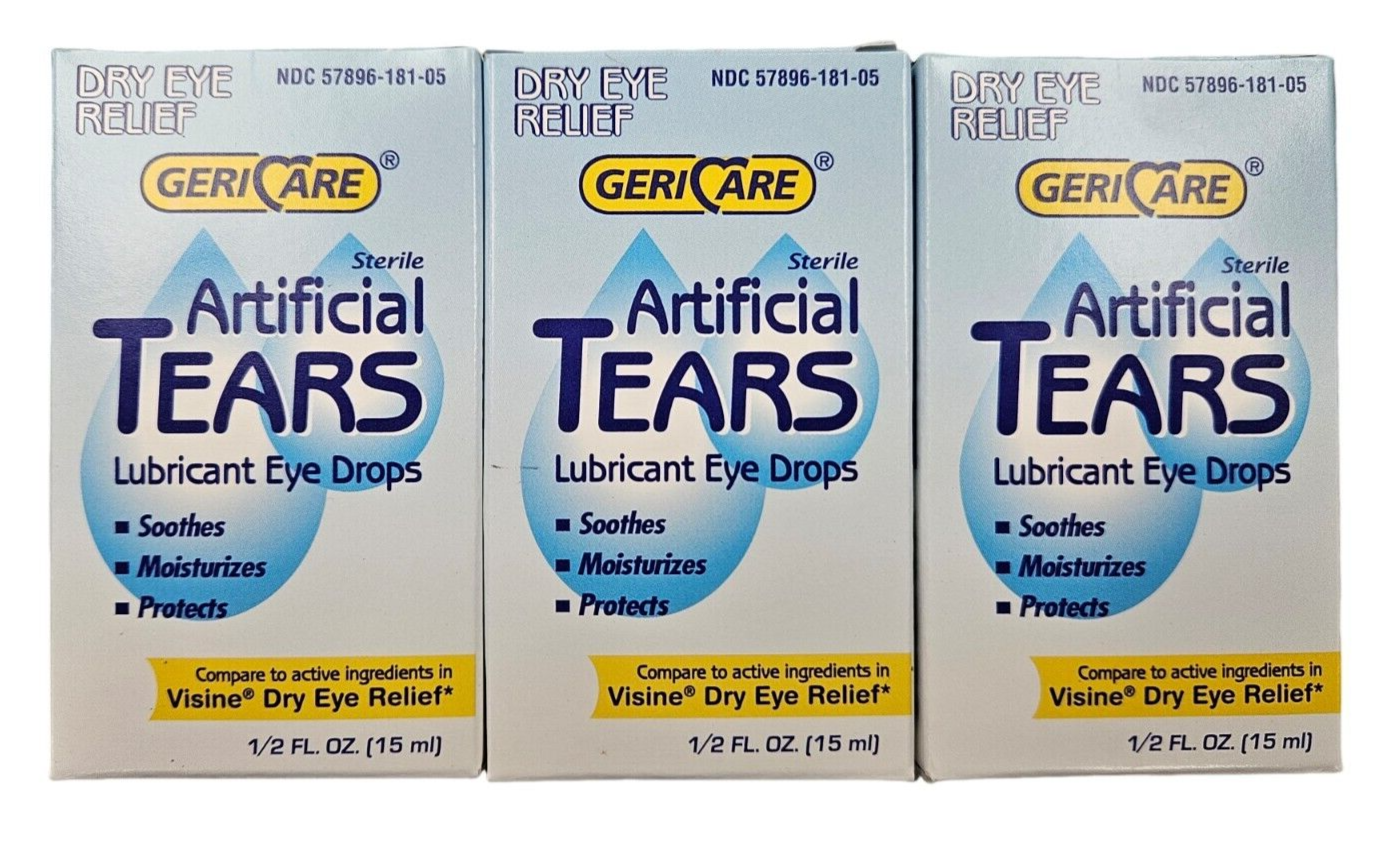 Gericare Artificial Tears Lubricant Eye Drops 15ml ( 3 pack ) ^ eBay