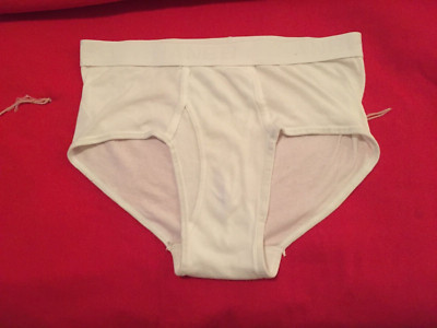 1 PAIR Vintage 90 s Hanes Men's White Briefs Comfort Fly Front 100% Cotton NWOT