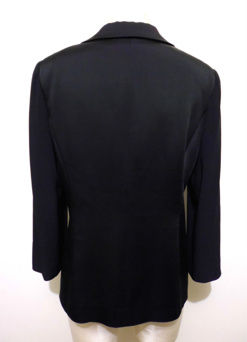 Veste Smoking Tuxedo GATTINONI Pour Femme - Taille L (46), Noir, Acétate-Viscose, Très Bon État