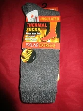 Polar Extreme Men's Thermal Insulated Lined Wool Crew Socks Fits Shoe 6-12