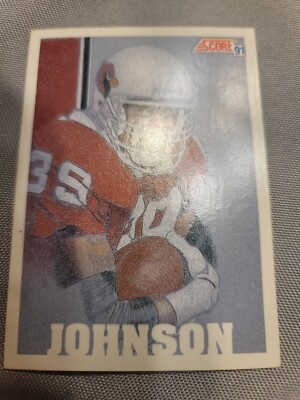 Johnny Johnson 1991 Score Team MVP Football Card #627 and Chris Jacke 213#
