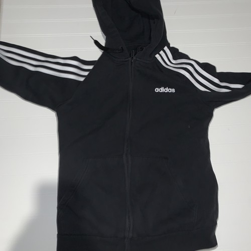 Adidas Black Full Zip Track Jacket Youth Kids Size M - Picture 2 of 6