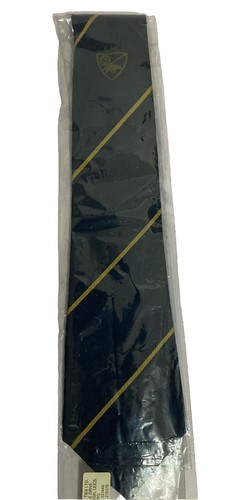 Charnwood Ties Ltd Navy Gold Striped C.F.C Shield Logo Tie Necktie ety - 第 1/3 張圖片