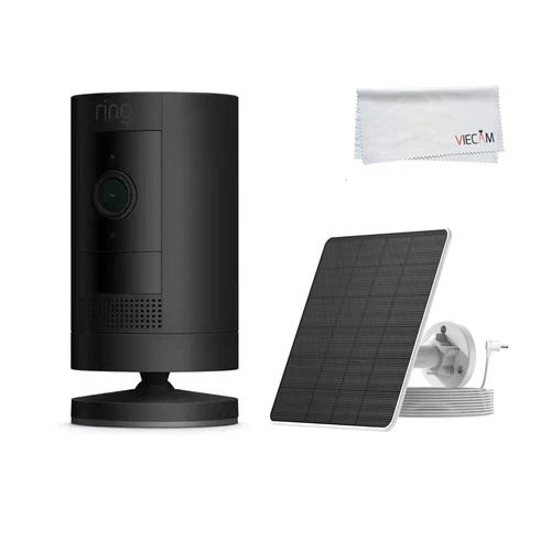Ring Stick Up Cam Battery + Solar Panel Bundle Deal Camera (1 Pack, Black) NEW