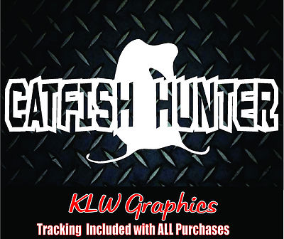 Cat Fish Hunter Decal Sticker Car Truck Boat BAIT Turbo Diesel Truck Pole Dad