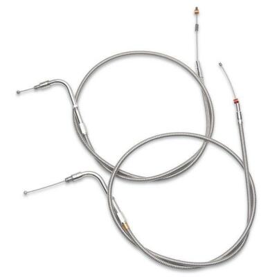 Barnett Stainless Steel Idle Cable +3in Harley FLHR FLHT 102-30-41001-03