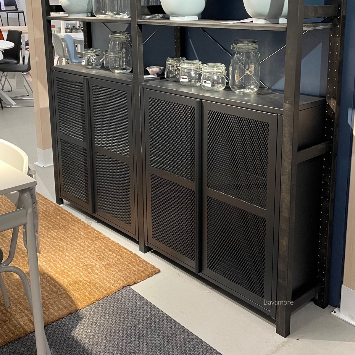Ikea IVAR Cabinet with Doors, Black Mesh, 31½×32⅝