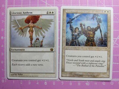 Magic MTG - GLORIOUS ANTHEM x2 - Rare Enchantment - 7th & 8th Edition - M/NM